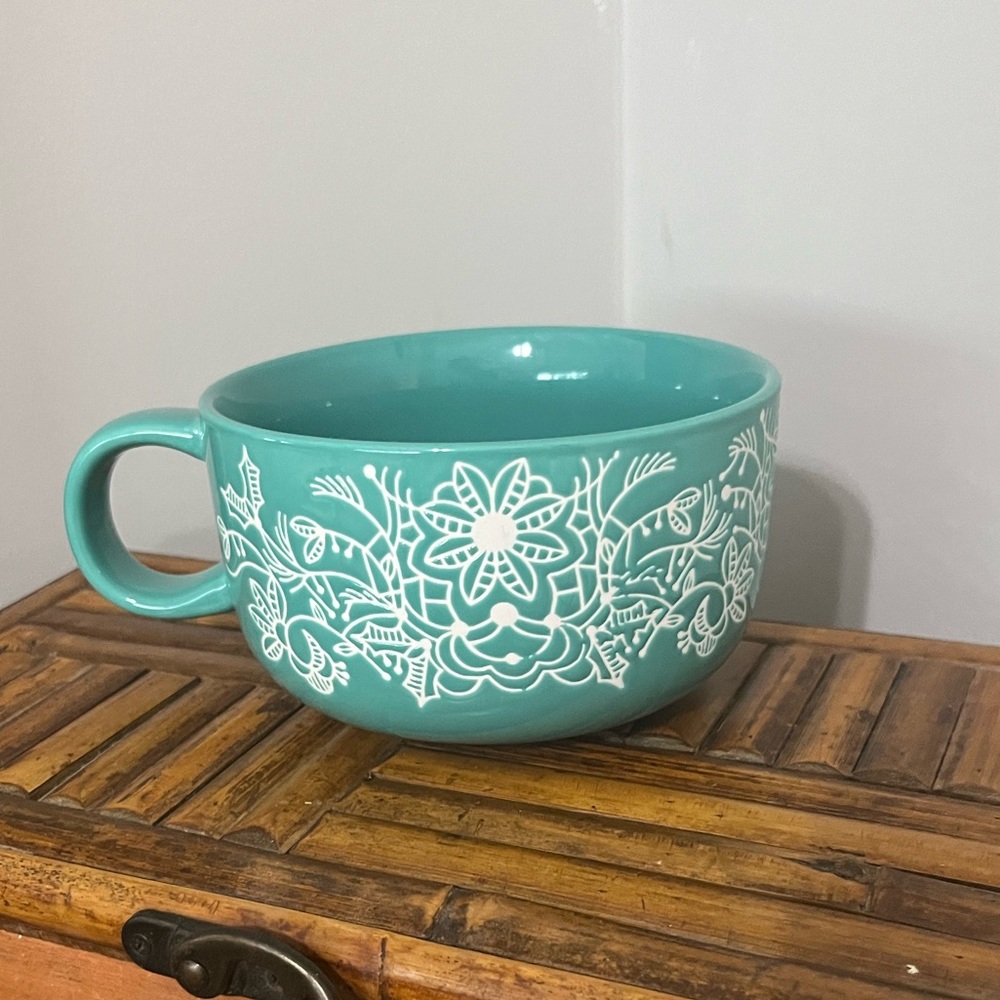 Starbucks teal Christmas mug